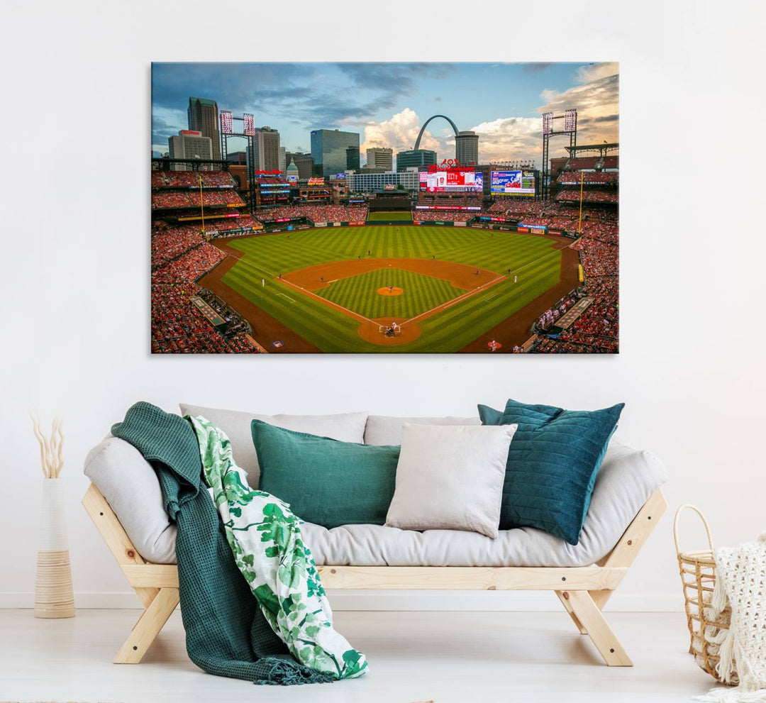 St. Louis Cardinals Baseball Team Print - Busch Stadium Wall Art Canvas Print