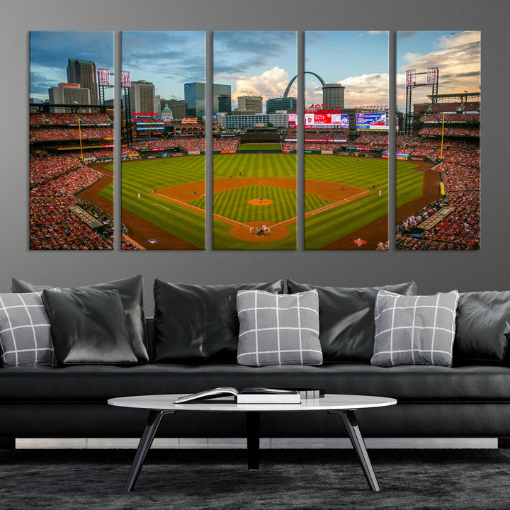 34054-MGV-CV-36X24-St. Louis Cardinals Baseball Team Print - Busch Stadium Wall Art Canvas Print