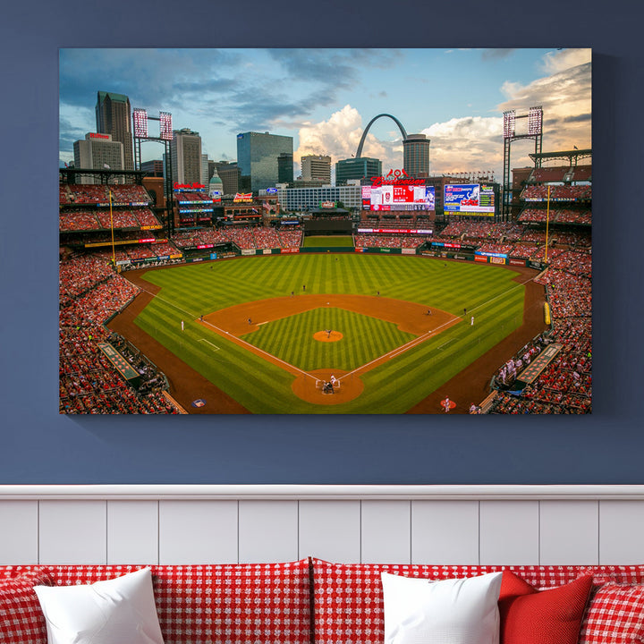 St. Louis Cardinals Baseball Team Print - Busch Stadium Wall Art Canvas Print