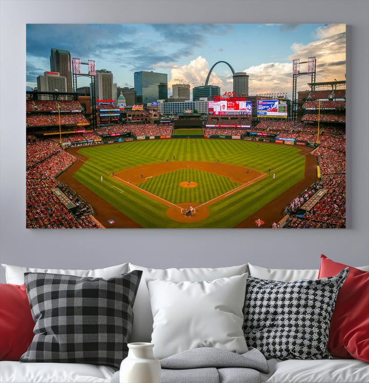St. Louis Cardinals Baseball Team Print - Busch Stadium Wall Art Canvas Print
