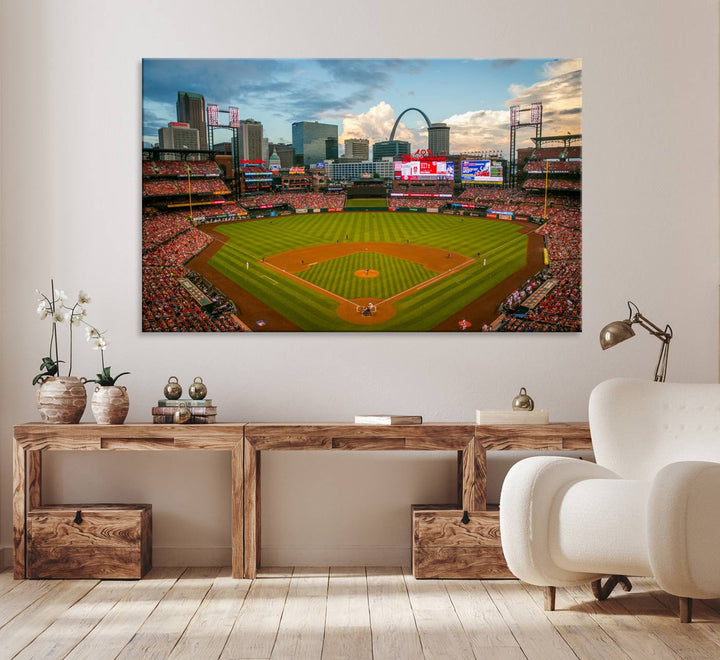 St. Louis Cardinals Baseball Team Print - Busch Stadium Wall Art Canvas Print