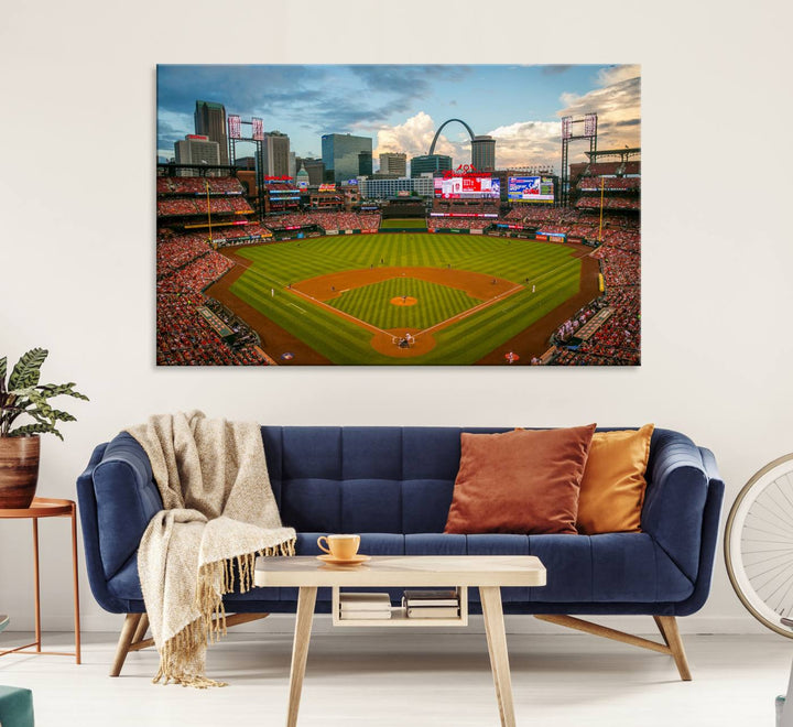St. Louis Cardinals Baseball Team Print - Busch Stadium Wall Art Canvas Print