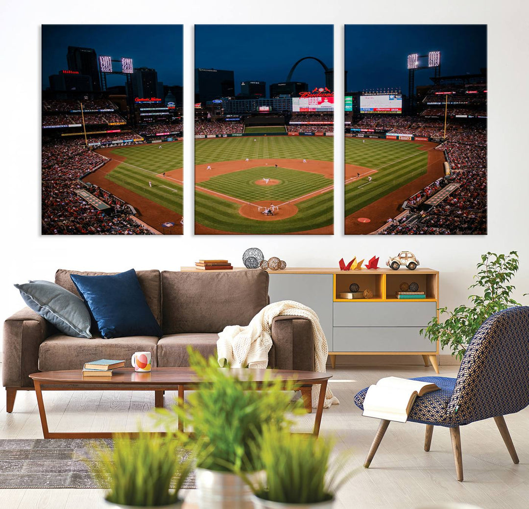 St. Louis Cardinals Baseball Team Print - Busch Stadium Wall Art Canvas Print