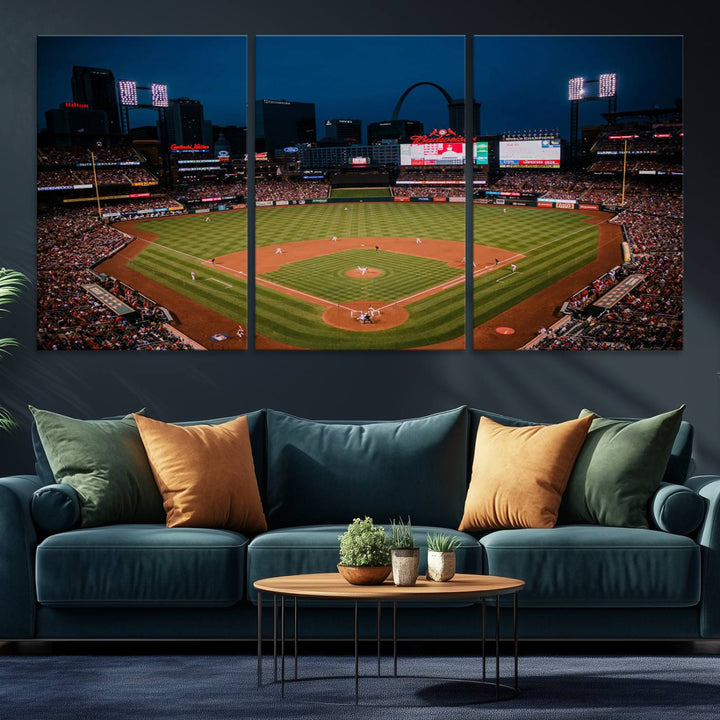 St. Louis Cardinals Baseball Team Print - Busch Stadium Wall Art Canvas Print