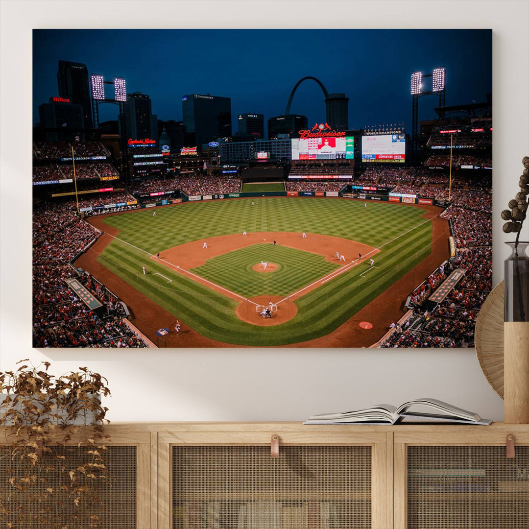 St. Louis Cardinals Baseball Team Print - Busch Stadium Wall Art Canvas Print