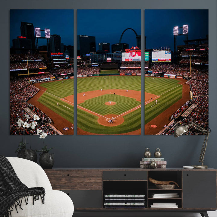 St. Louis Cardinals Baseball Team Print - Busch Stadium Wall Art Canvas Print