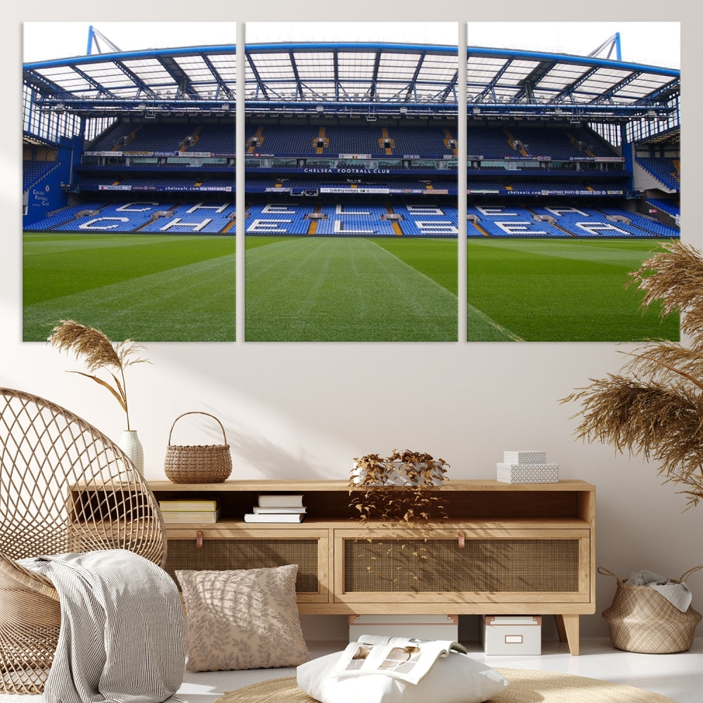 Edit-Images-Stamford Bridge Chelsea Football Stadium Canvas Wall Art Print – Immersive Stadium Experience for Soccer Fans – Ready to Hang