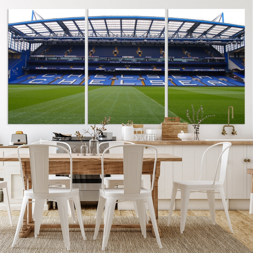 Edit-Images-Stamford Bridge Chelsea Football Stadium Canvas Wall Art Print – Immersive Stadium Experience for Soccer Fans – Ready to Hang