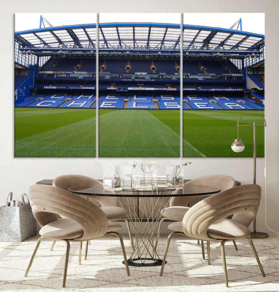 Edit-Images-Stamford Bridge Chelsea Football Stadium Canvas Wall Art Print – Immersive Stadium Experience for Soccer Fans – Ready to Hang