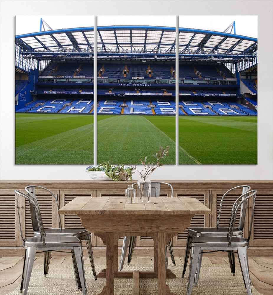 Edit-Images-Stamford Bridge Chelsea Football Stadium Canvas Wall Art Print – Immersive Stadium Experience for Soccer Fans – Ready to Hang
