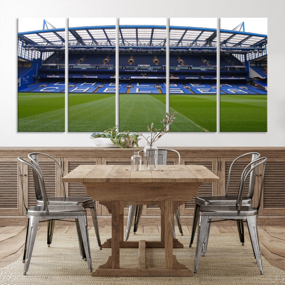 Edit-Images-Stamford Bridge Chelsea Football Stadium Canvas Wall Art Print – Immersive Stadium Experience for Soccer Fans – Ready to Hang