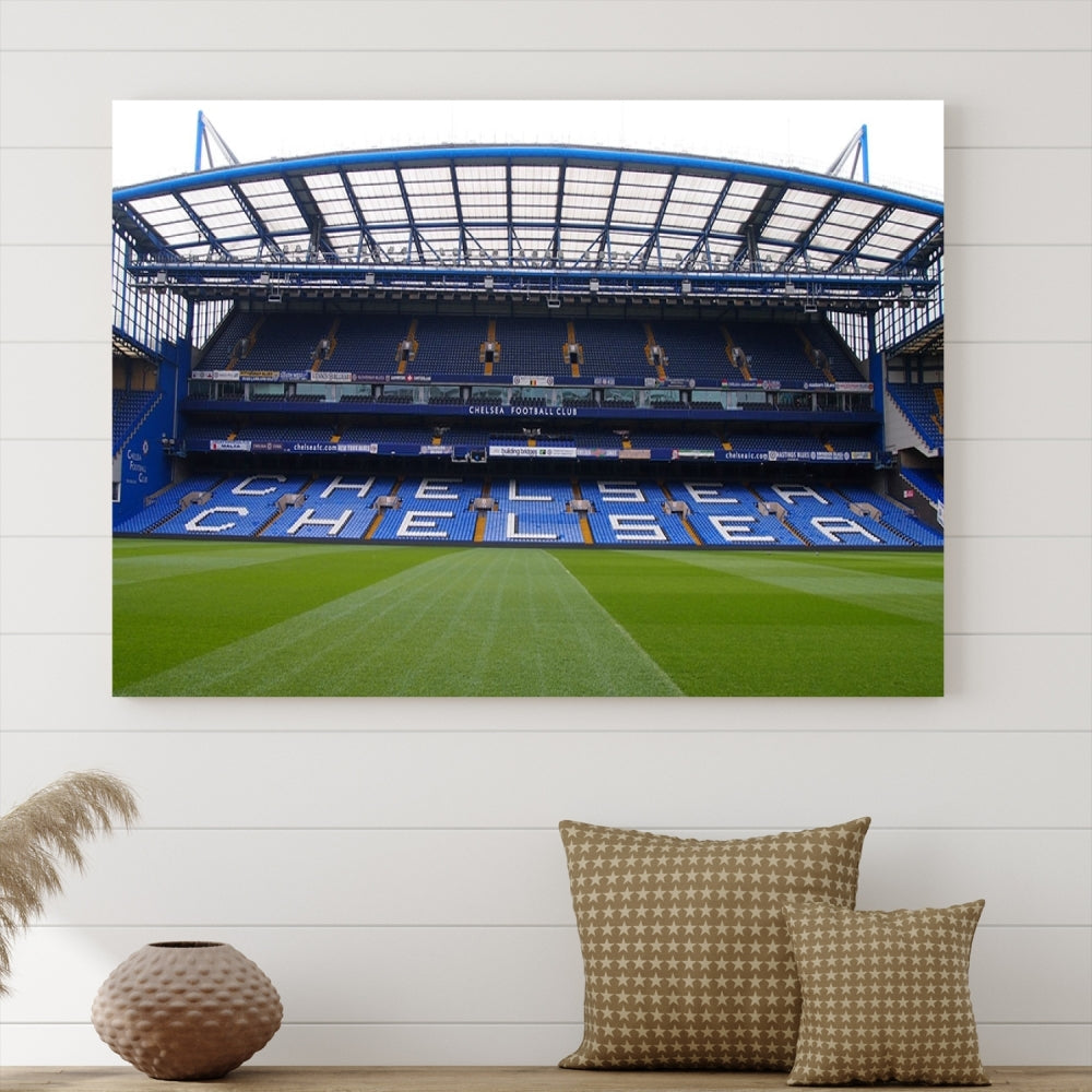 Edit-Images-Stamford Bridge Chelsea Football Stadium Canvas Wall Art Print – Immersive Stadium Experience for Soccer Fans – Ready to Hang