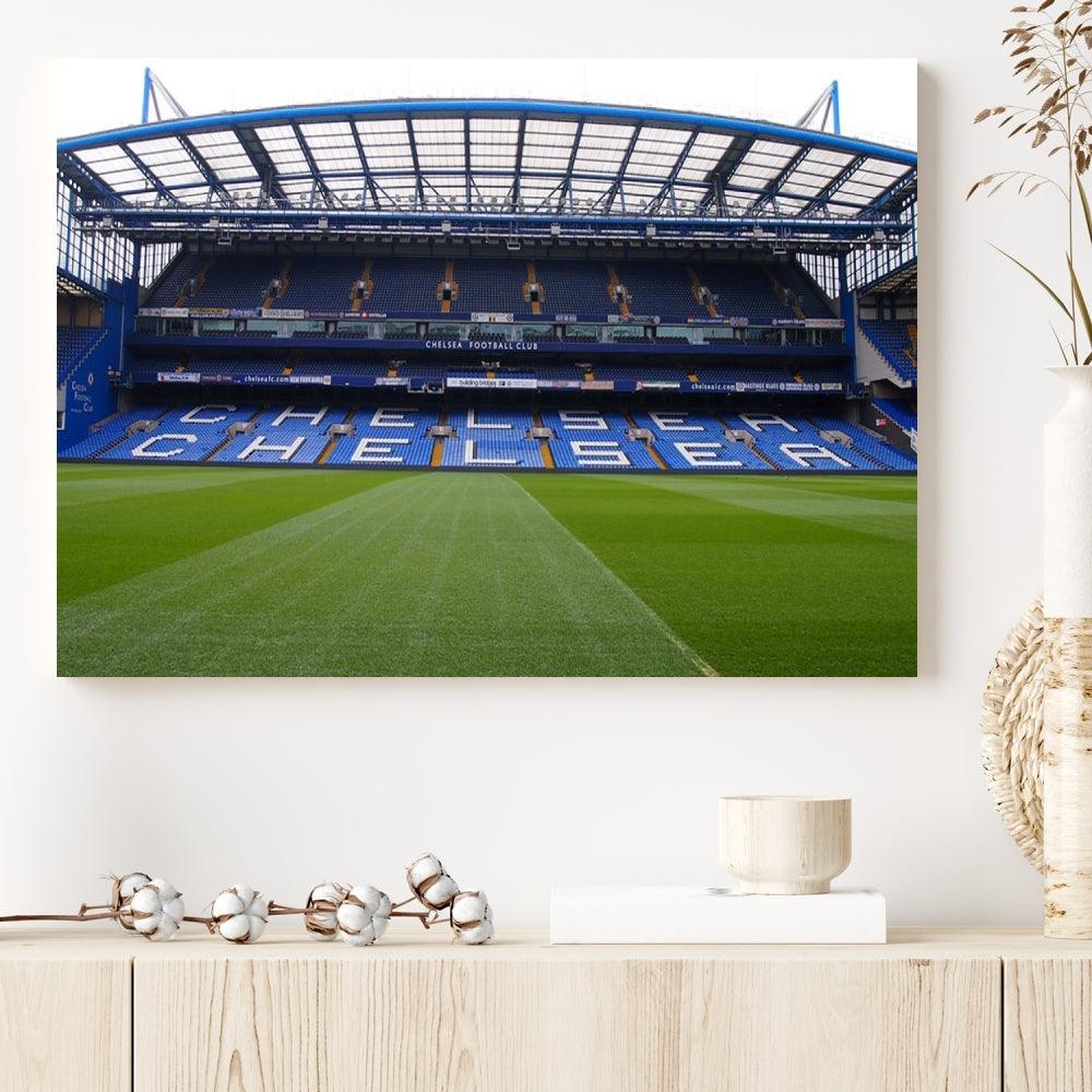 Edit-Images-Stamford Bridge Chelsea Football Stadium Canvas Wall Art Print – Immersive Stadium Experience for Soccer Fans – Ready to Hang