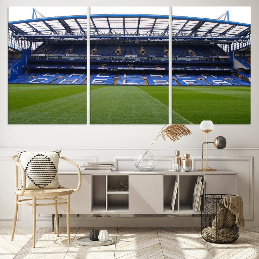 Edit-Images-Stamford Bridge Chelsea Football Stadium Canvas Wall Art Print – Immersive Stadium Experience for Soccer Fans – Ready to Hang