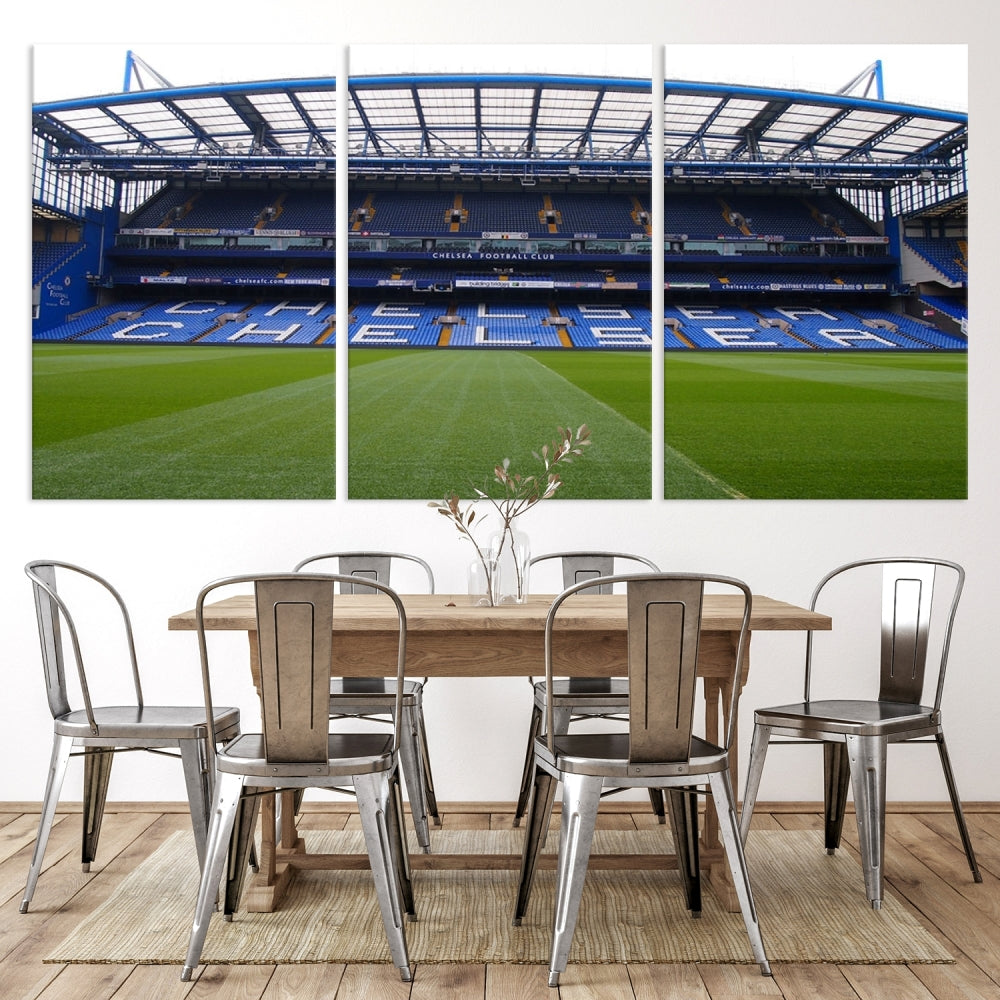 Edit-Images-Stamford Bridge Chelsea Football Stadium Canvas Wall Art Print – Immersive Stadium Experience for Soccer Fans – Ready to Hang