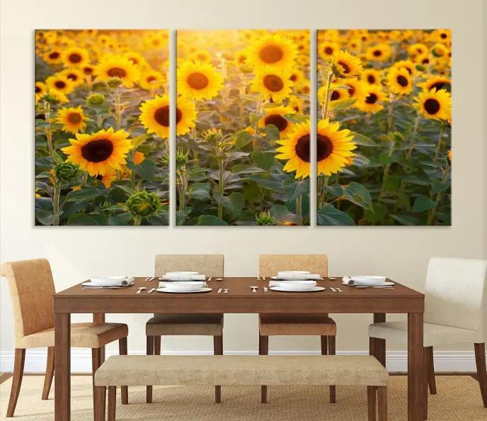 Sunflower Sunshine Wall Art Canvas Print, crafted on museum-quality canvas and finished with a UV-protective coating.