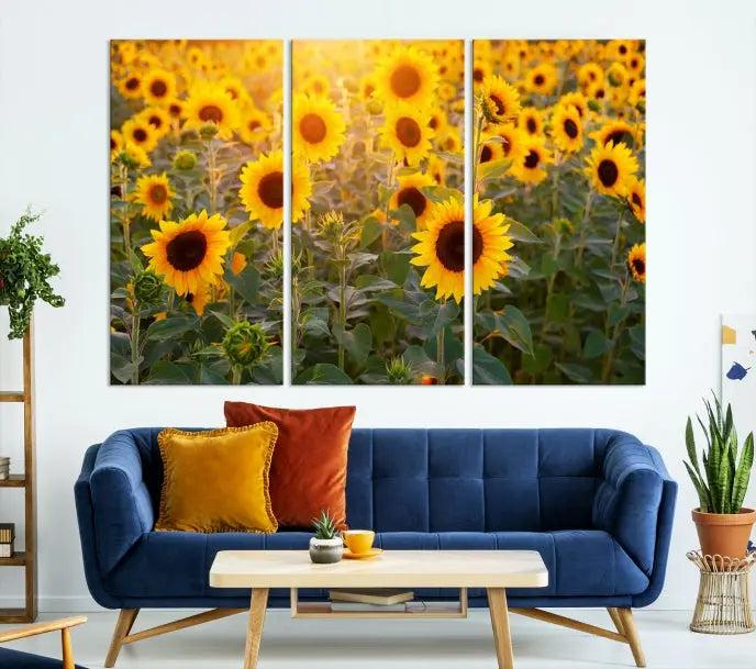 Sunflower Sunshine Wall Art Canvas Print, crafted on museum-quality canvas and finished with a UV-protective coating.