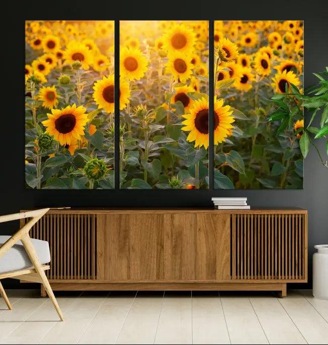 Sunflower Sunshine Wall Art Canvas Print, crafted on museum-quality canvas and finished with a UV-protective coating.