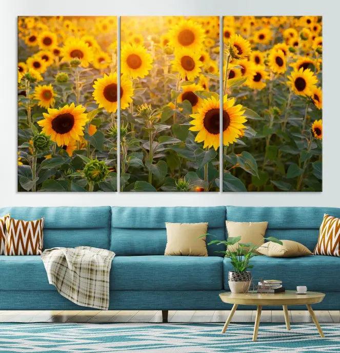 Sunflower Sunshine Wall Art Canvas Print, crafted on museum-quality canvas and finished with a UV-protective coating.