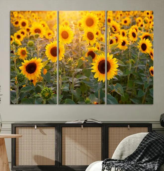 Sunflower Sunshine Wall Art Canvas Print, crafted on museum-quality canvas and finished with a UV-protective coating.