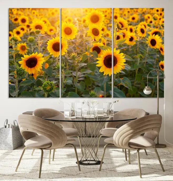 Sunflower Sunshine Wall Art Canvas Print, crafted on museum-quality canvas and finished with a UV-protective coating.