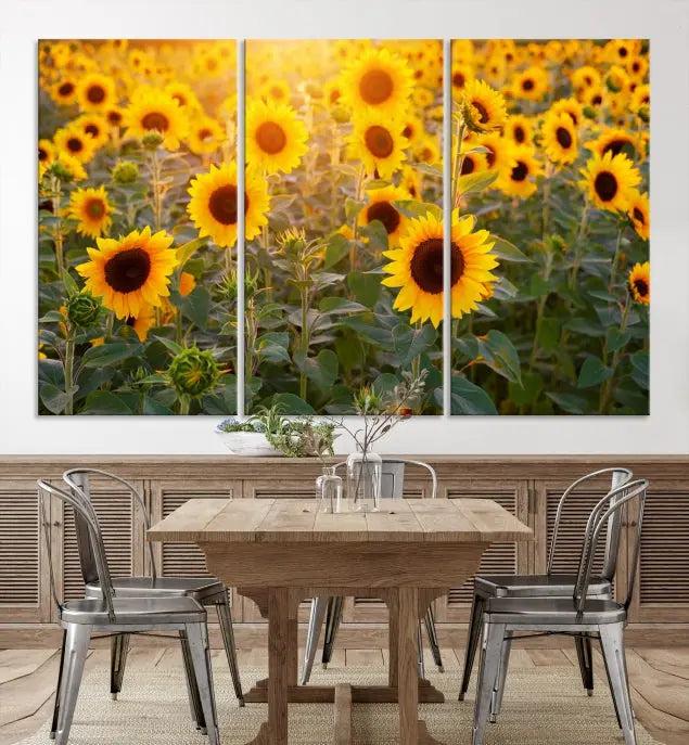 Sunflower Sunshine Wall Art Canvas Print, crafted on museum-quality canvas and finished with a UV-protective coating.