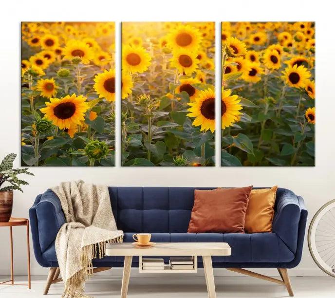 Sunflower Sunshine Wall Art Canvas Print, crafted on museum-quality canvas and finished with a UV-protective coating.