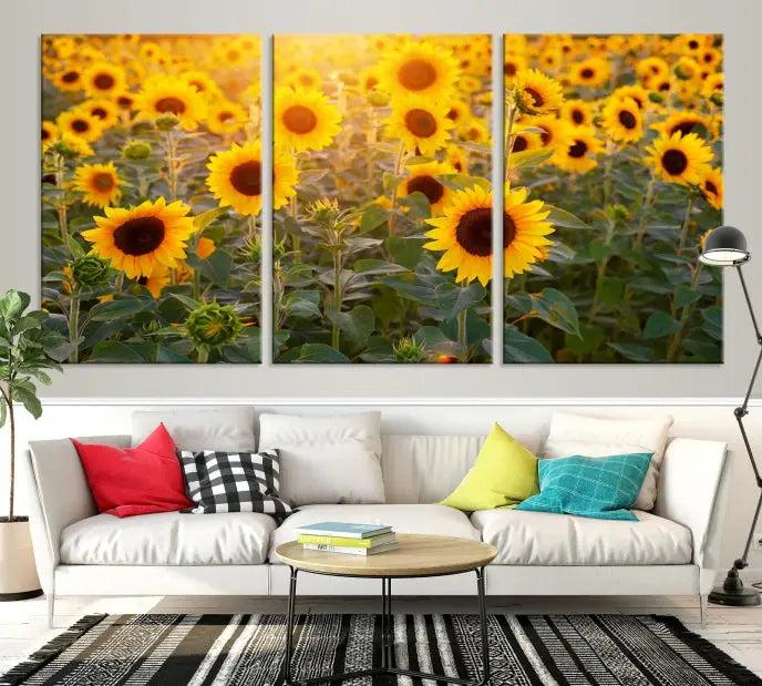 Sunflower Sunshine Wall Art Canvas Print, crafted on museum-quality canvas and finished with a UV-protective coating.