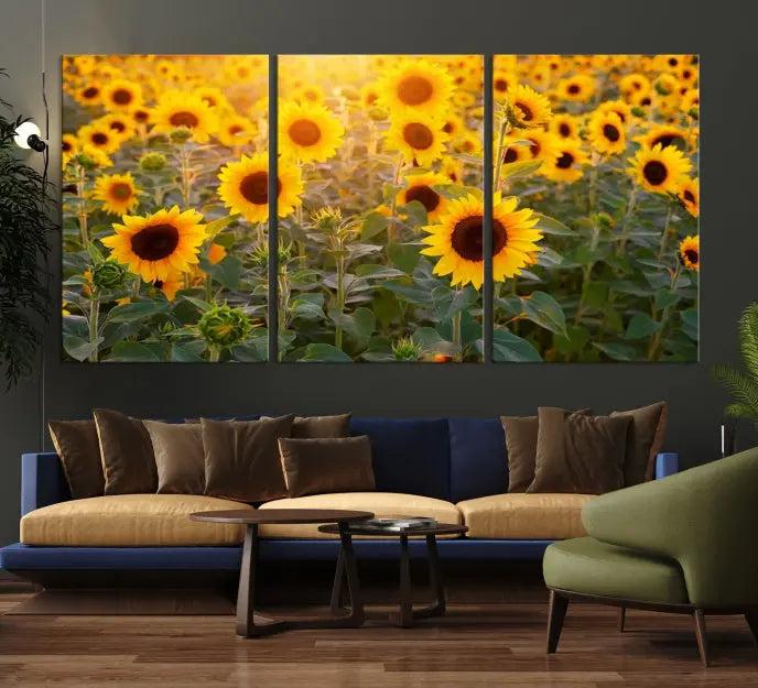 Sunflower Sunshine Wall Art Canvas Print, crafted on museum-quality canvas and finished with a UV-protective coating.