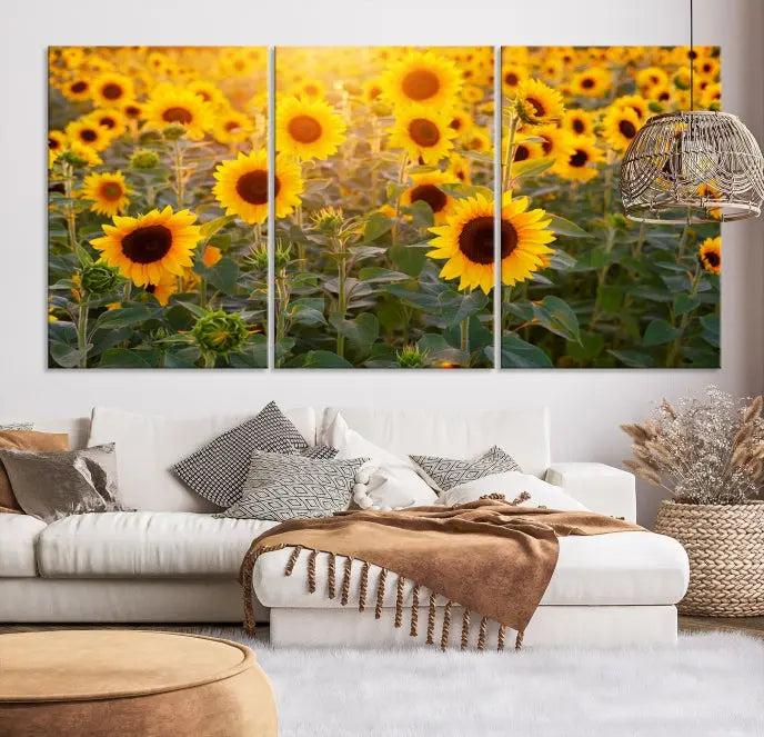 Sunflower Sunshine Wall Art Canvas Print, crafted on museum-quality canvas and finished with a UV-protective coating.