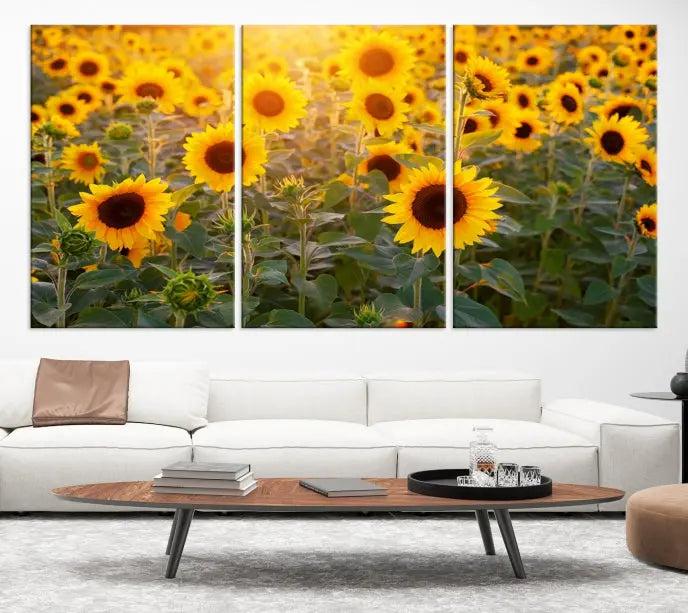 Sunflower Sunshine Wall Art Canvas Print, crafted on museum-quality canvas and finished with a UV-protective coating.