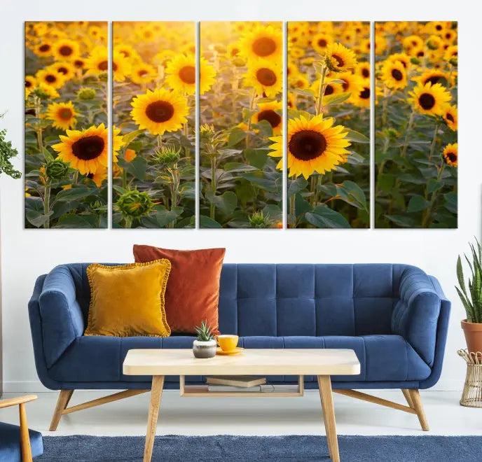 Sunflower Sunshine Wall Art Canvas Print, crafted on museum-quality canvas and finished with a UV-protective coating.