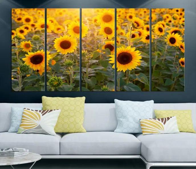 Sunflower Sunshine Wall Art Canvas Print, crafted on museum-quality canvas and finished with a UV-protective coating.