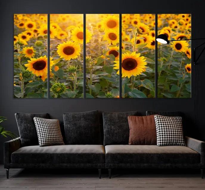 Sunflower Sunshine Wall Art Canvas Print, crafted on museum-quality canvas and finished with a UV-protective coating.