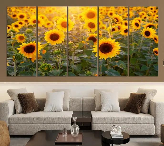 Sunflower Sunshine Wall Art Canvas Print, crafted on museum-quality canvas and finished with a UV-protective coating.