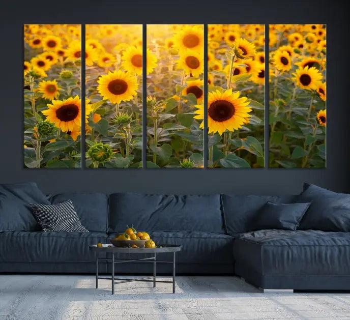 Sunflower Sunshine Wall Art Canvas Print, crafted on museum-quality canvas and finished with a UV-protective coating.