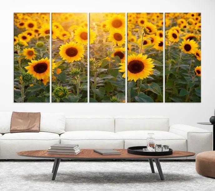 Sunflower Sunshine Wall Art Canvas Print, crafted on museum-quality canvas and finished with a UV-protective coating.