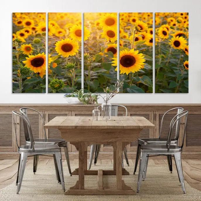 Sunflower Sunshine Wall Art Canvas Print, crafted on museum-quality canvas and finished with a UV-protective coating.