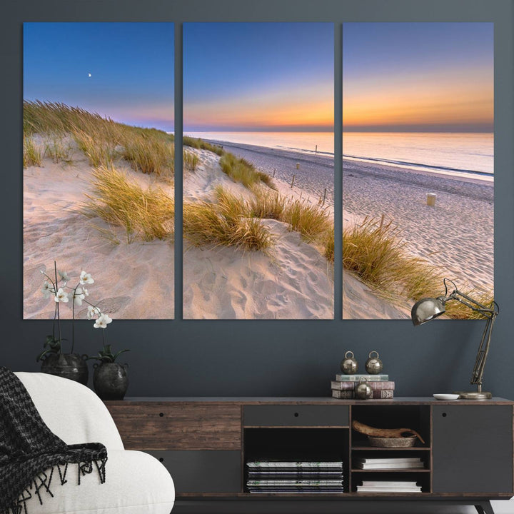 Sunrise On The Beach Wall Art Canvas Print