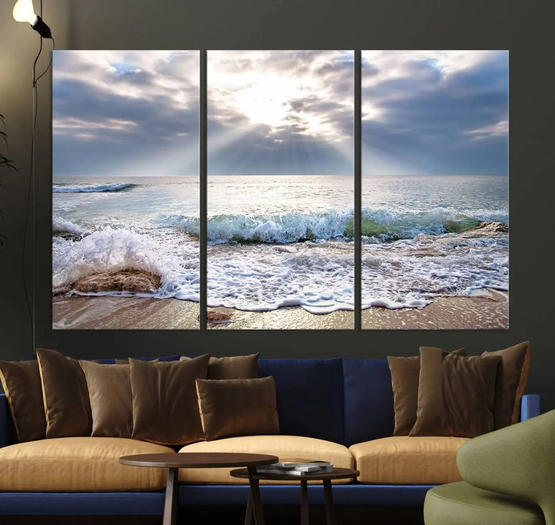 Sunset At The Beach Wall Art Canvas Print 