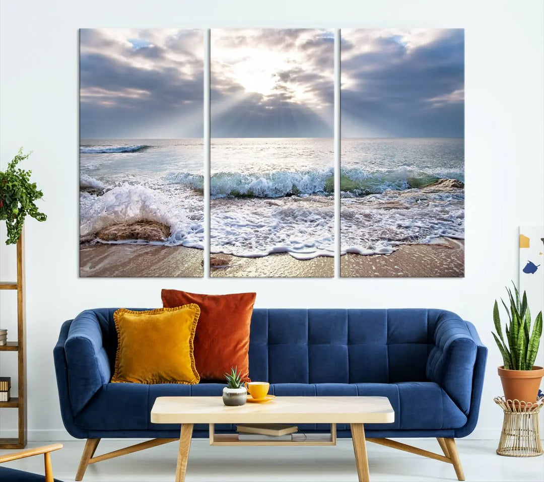 Sunset At The Beach Wall Art Canvas Print 