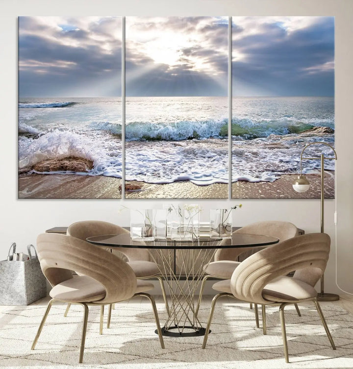 Sunset At The Beach Wall Art Canvas Print 