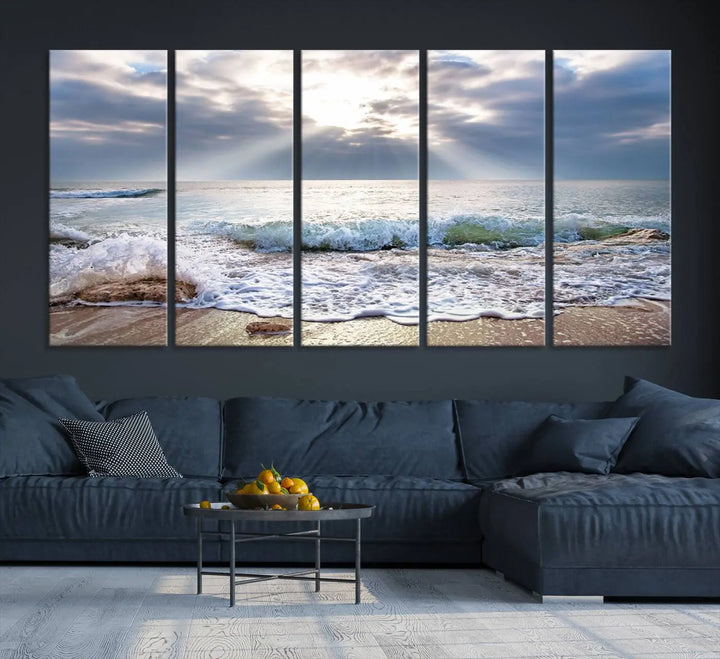 Sunset At The Beach Wall Art Canvas Print 