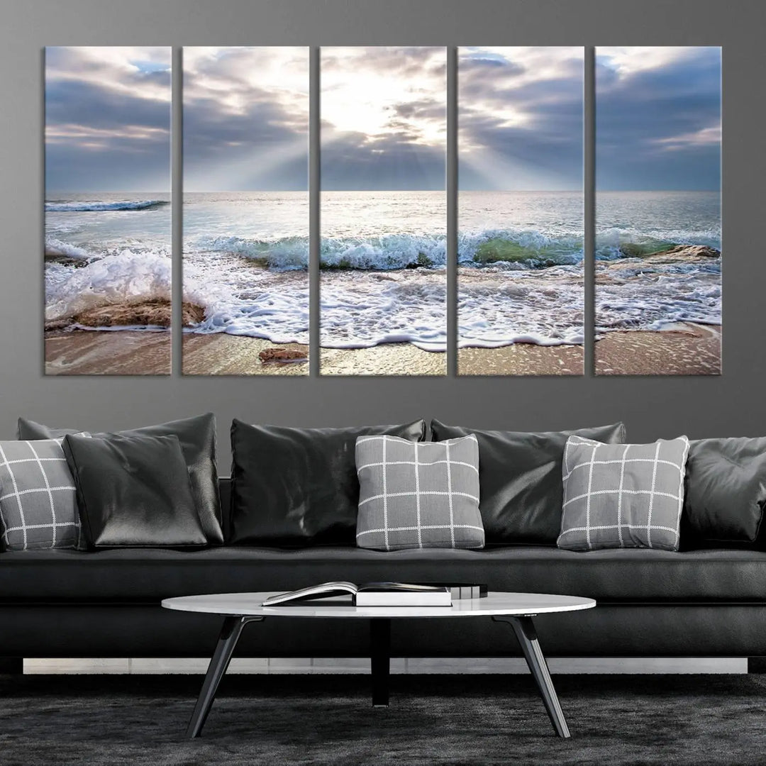 Sunset At The Beach Wall Art Canvas Print 