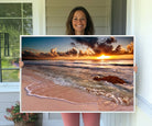 Sunset on Ocean Wall Art Canvas Print