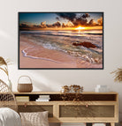 Sunset on Ocean Wall Art Canvas Print