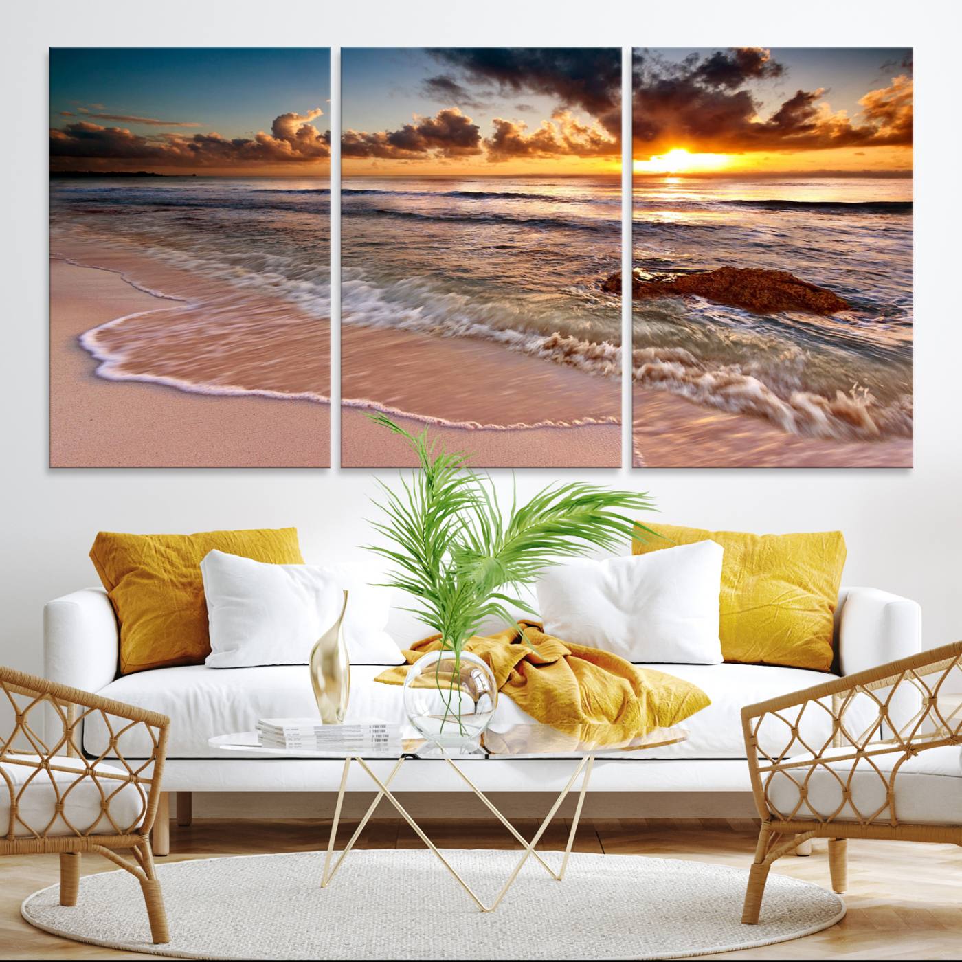 38302-MGV-CV-36X24-Sunset on Ocean Wall Art Canvas Print
