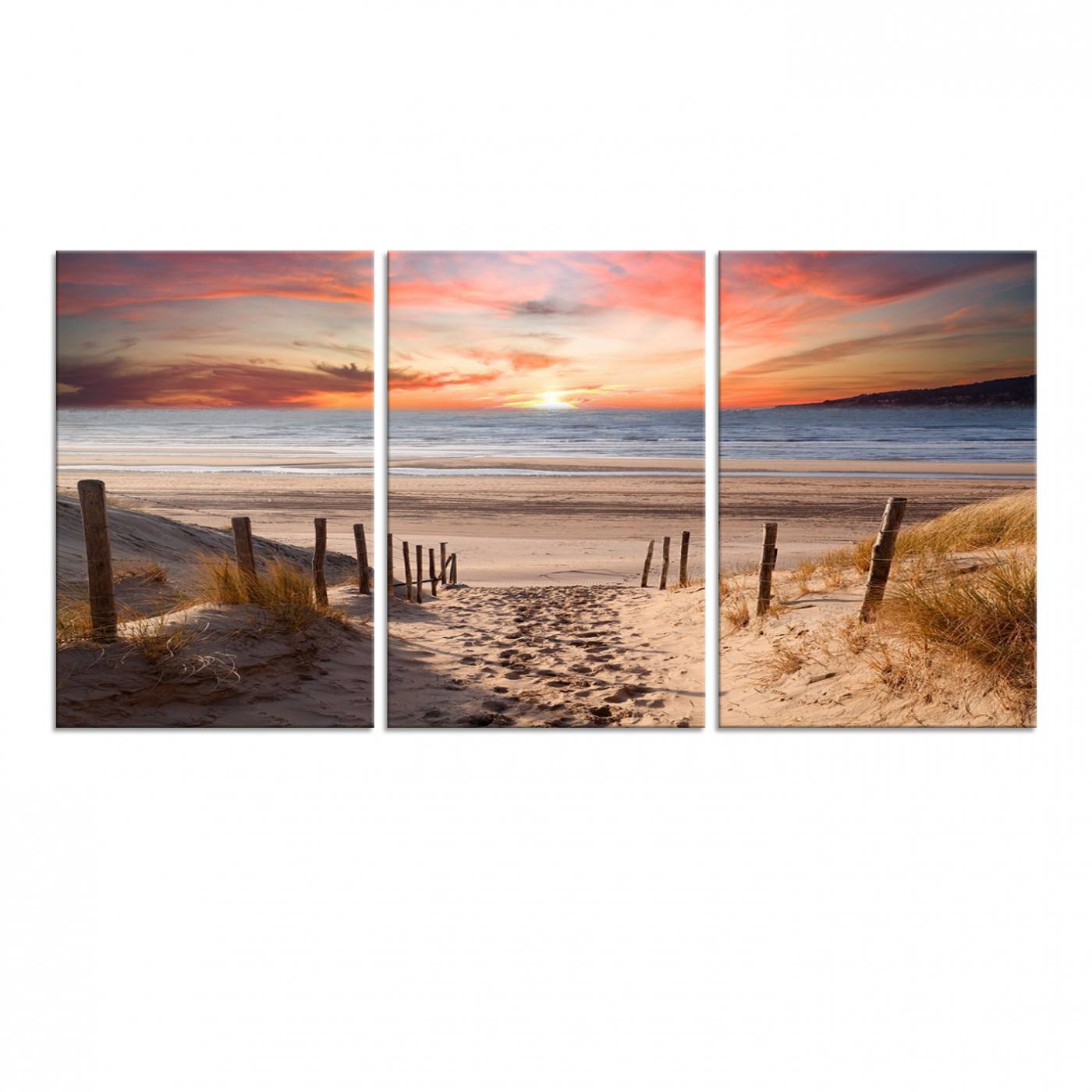 78111-MGV-CV-60X30-3P-Sunset on the Sea Wall Art Canvas Print