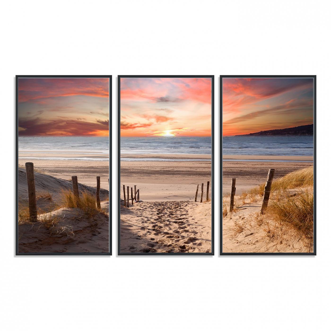 78111-MGV-FC-48X32-3P_Black-Sunset on the Sea Wall Art Canvas Print