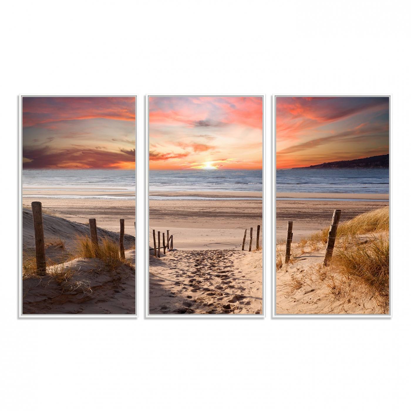 78111-MGV-FC-48X32-3P_White-Sunset on the Sea Wall Art Canvas Print